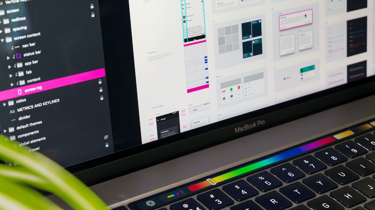Creative Shot of MacBookPro with UI Design