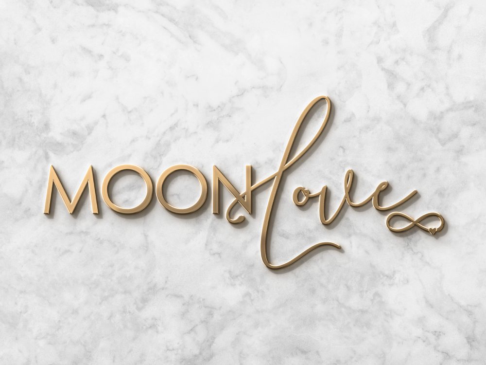 Gold Embossed Moon Love Boutique Storefront Sign